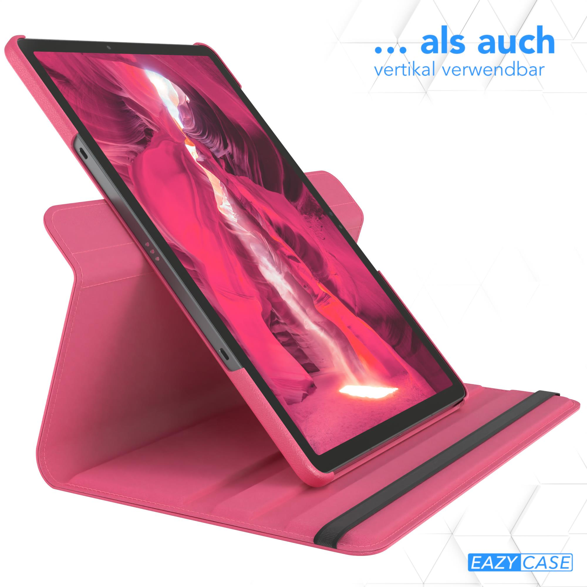 Rosa Tablet-Hülle, geöffnet, mit Tablet-Bildschirm, der eine Schlucht zeigt. Text: EAZY CASE.