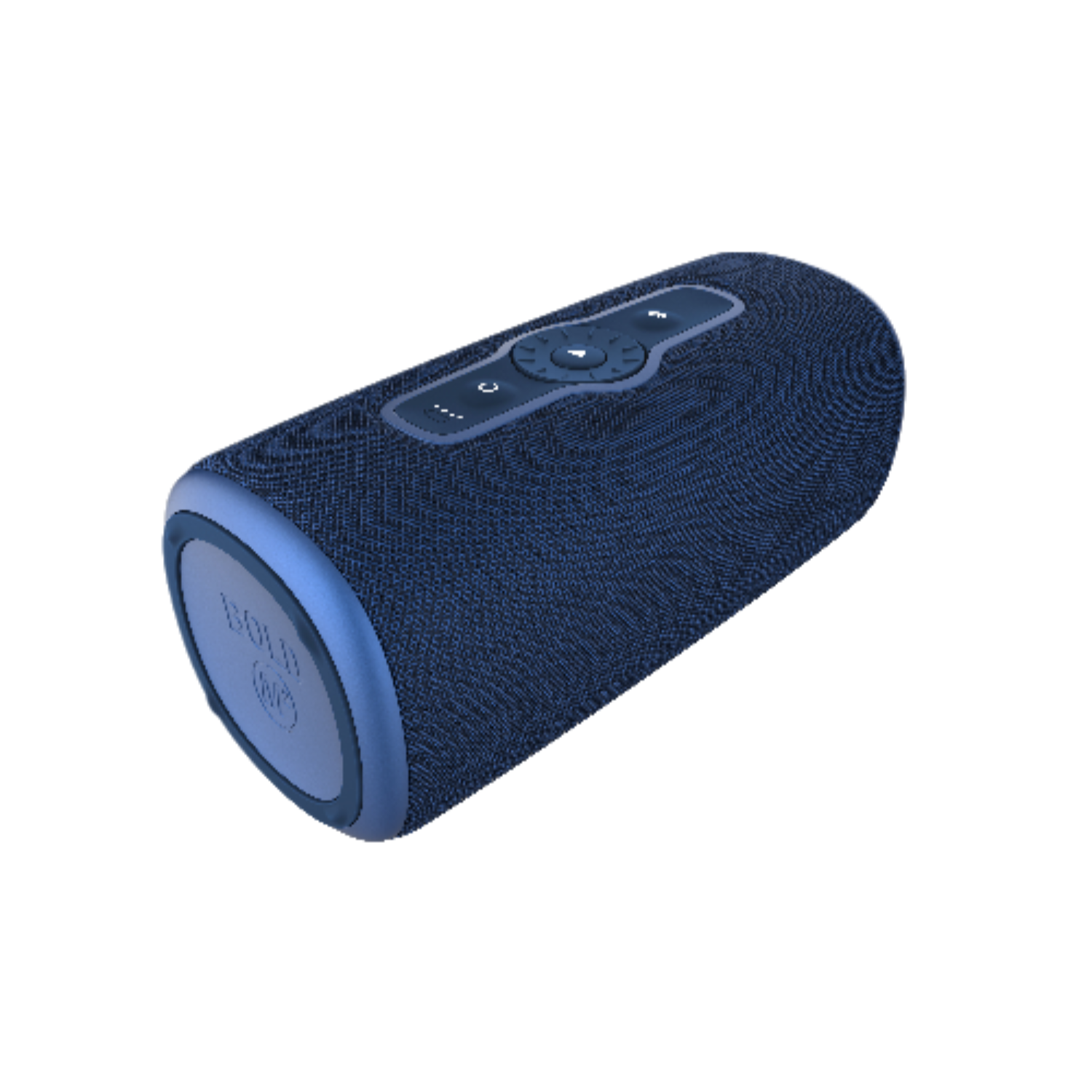 Niebieski głośnik z przyciskami.