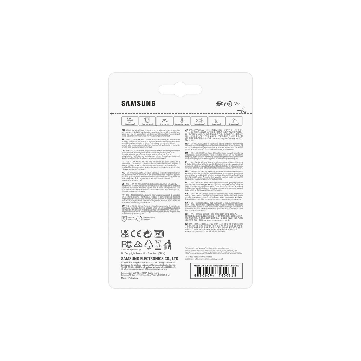 Un emballage de produit blanc et noir avec du texte sur le produit.