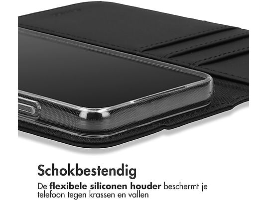 ACCEZZ Wallet Softcase Bookcase Telefoonhoesje voor Samsung Galaxy S22 Zwart