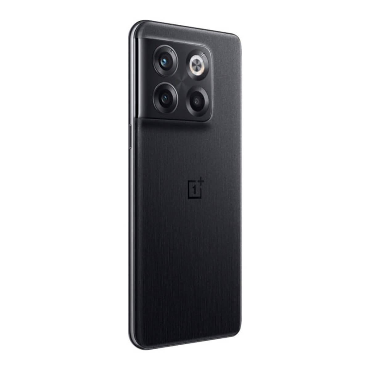 Ein schwarzes OnePlus 10T Smartphone mit Kameralinsen auf der Rückseite.