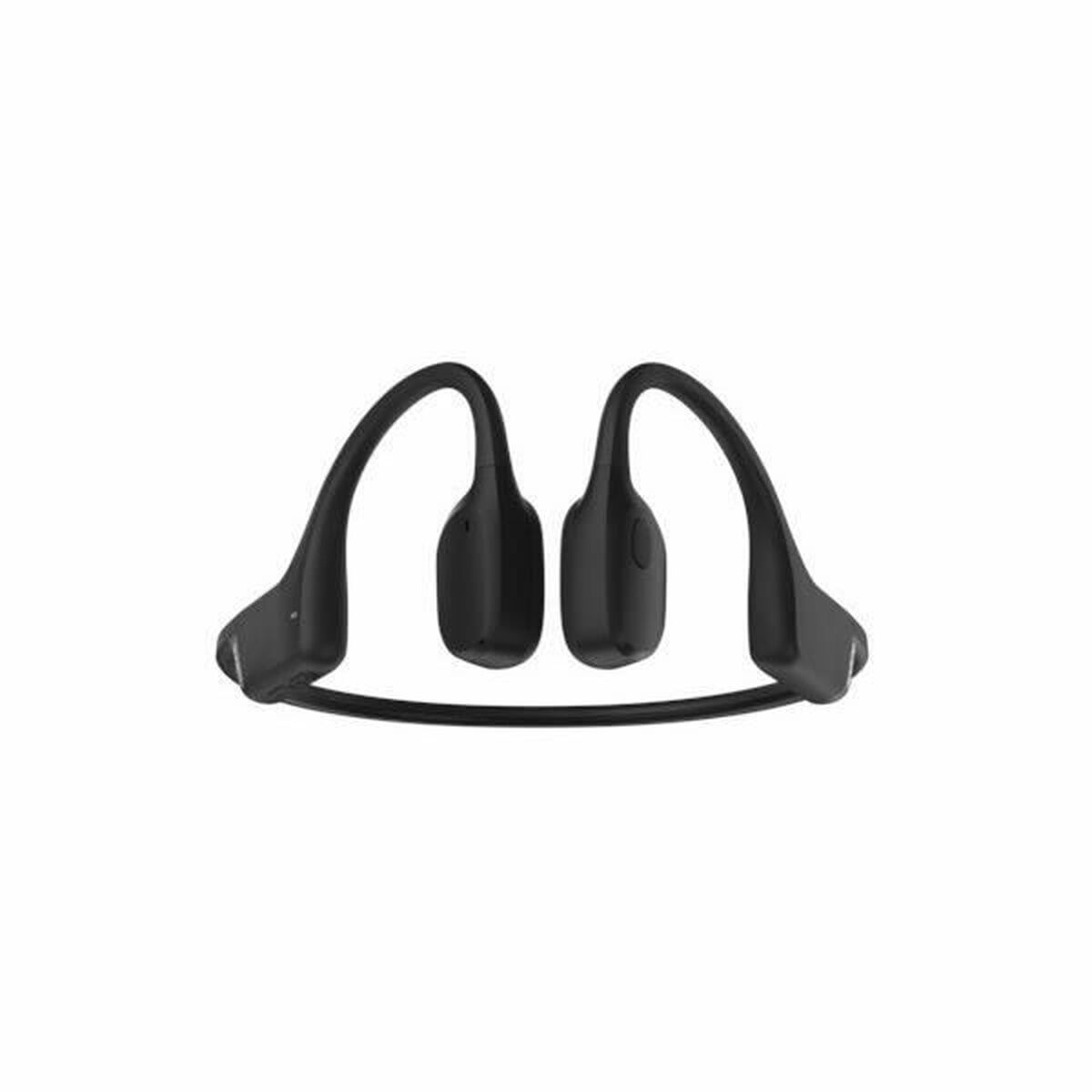 Czarne słuchawki nauszne. Słuchawki są połączone czarną opaską.