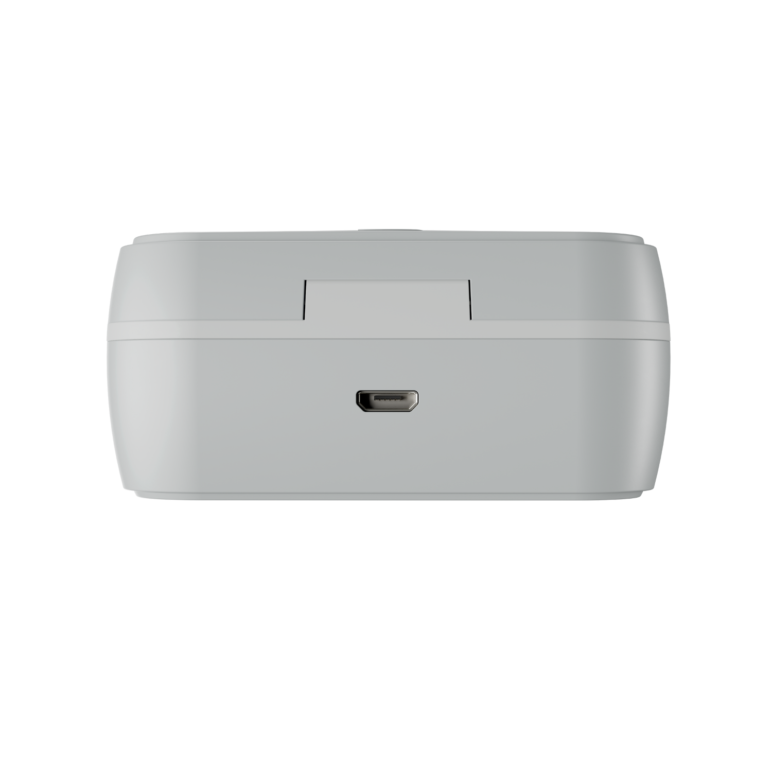 White charging case with a USB port.