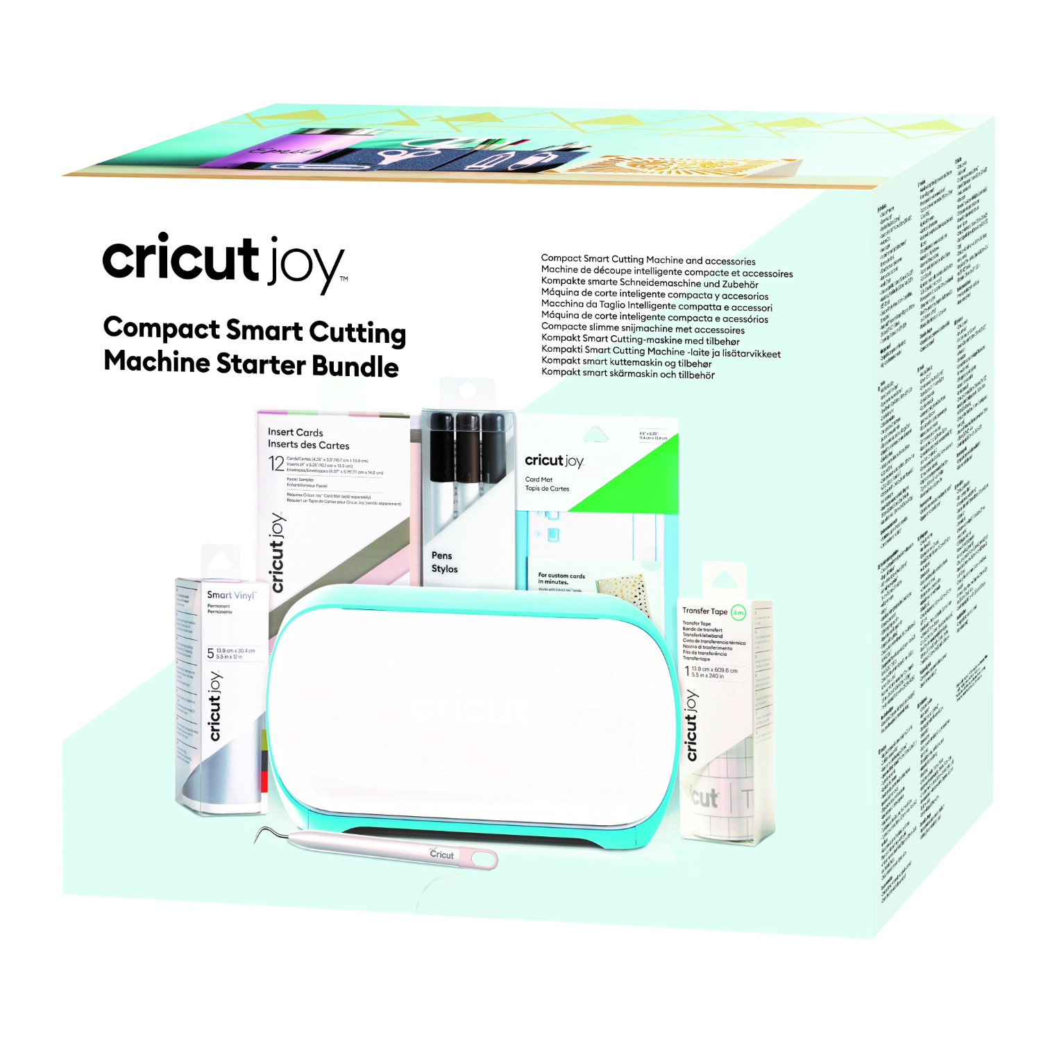 Bundle macchina da taglio Cricut Joy con vinile, biglietti, penne e nastro transfer.