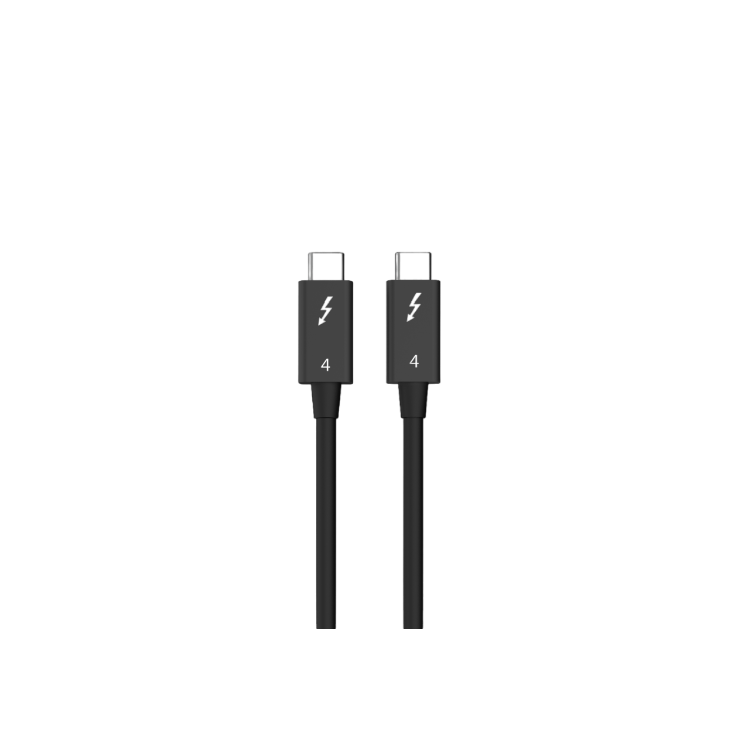 Due cavi USB-C neri, con simbolo del fulmine e numero 4.