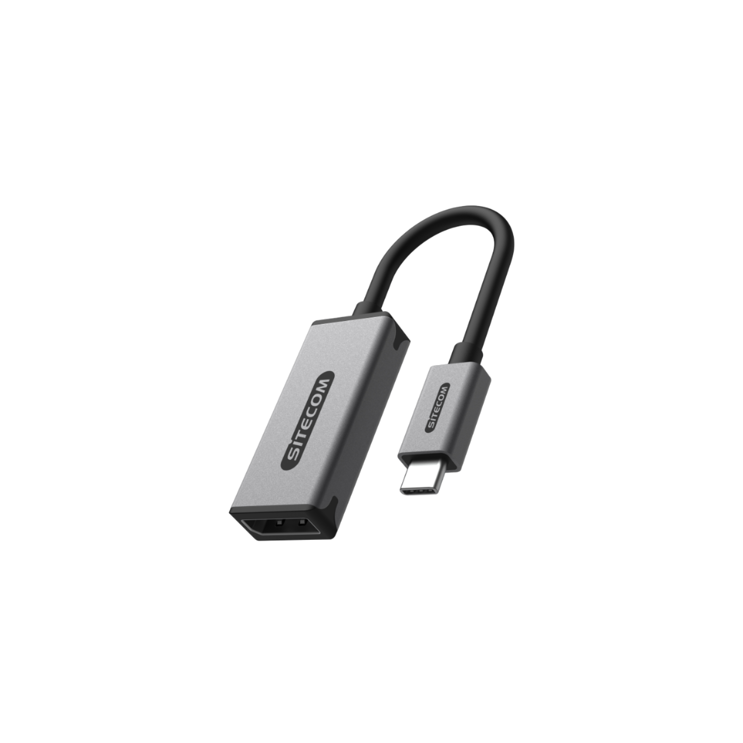 Adattatore SITECOM grigio con porta HDMI e connettore USB-C.