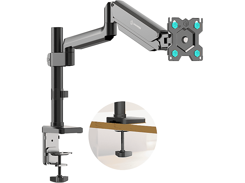Supporto Monitor Muro per Monitor 17-49,Braccio Monitor Muro Singolo con Molla a Gas Ergonomico Regolabile in Altezza,Rotazione e Inclinabile,Max VESA 75/100/200 mm,Fino a 2-20kg