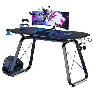 Mesa de escritorio gaming  - GAMEPLAY DESK BLUE MC-HAUS, madera, Azul