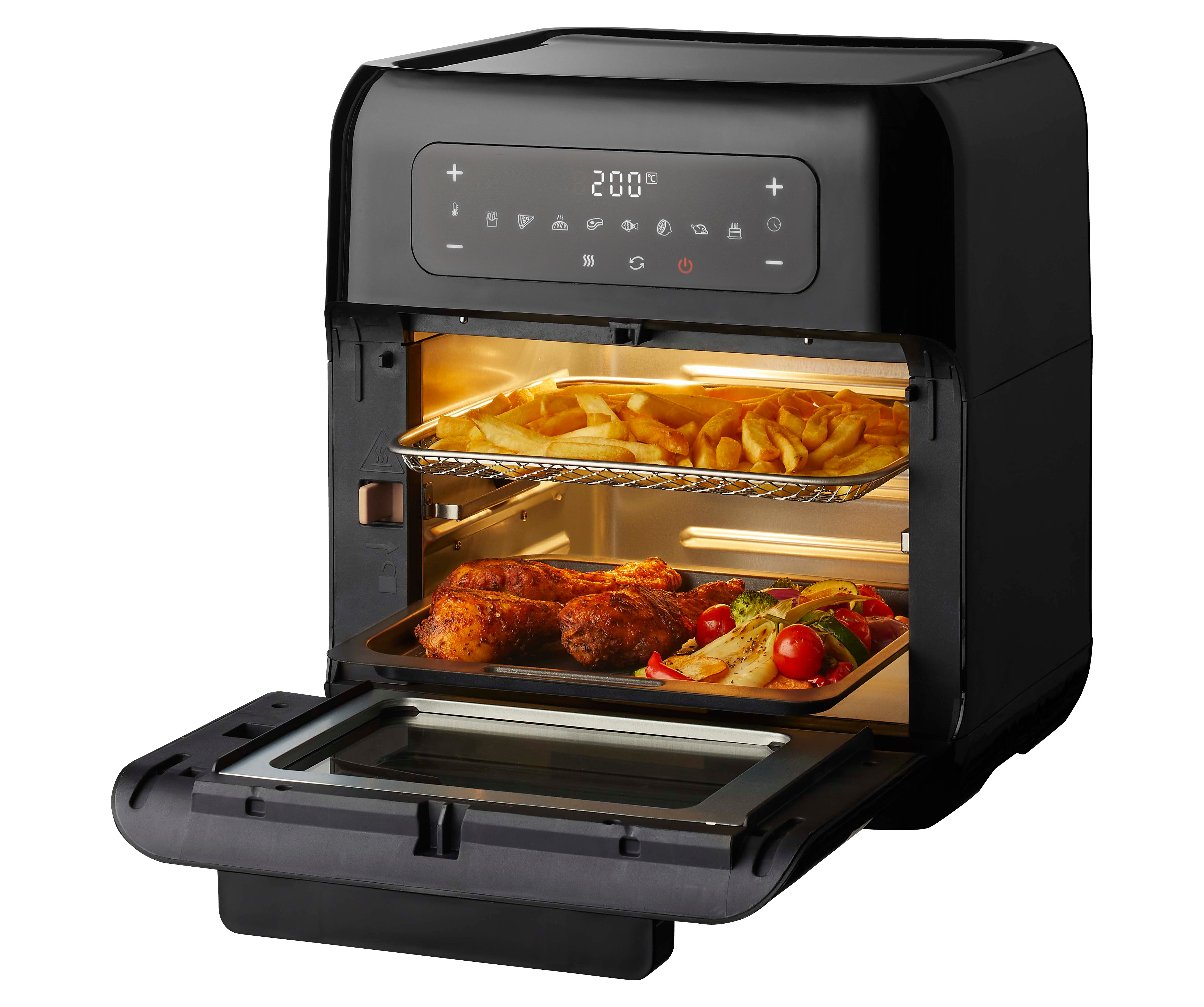 UxradG Oven Air Fryer bakplaat, luchtfrituurpan, oven, vervangende grillpan, afneembaar rooster keuken, anti-aanbaklaag, oven, luchtfrituurinleggers, mand, grillrooster, ovenaccessoires (26 x 23 cm