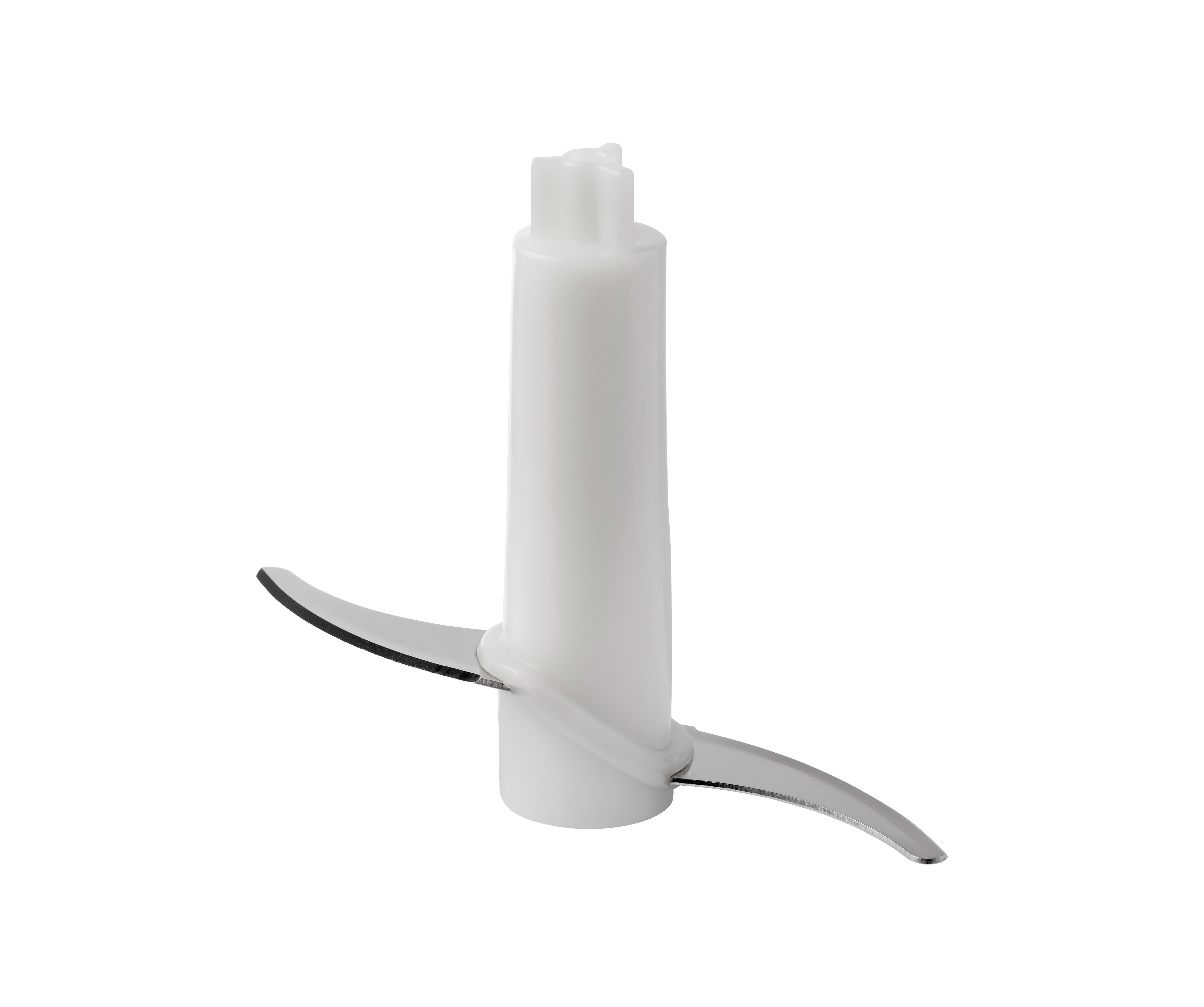 Een wit blenderblad op een witte achtergrond.