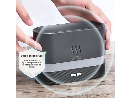 ZEDAR Aroma Diffuser Vlam Zwart