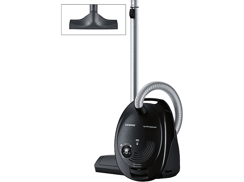 SIEMENS VS 06A 212 600 W SYNCHROPOWER P1 Zylinder-Vakuum Staubsauger, maximale Leistung: 600 Watt, Schwarz)