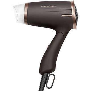 Secador de pelo - PROFI CARE HT 3009, Secador de Pelo de Viaje, Plegable, Compacto, 2 Niveles Temperatura / Velocidad, Boquilla 3, 1400 W, 2 niveles temperatura, Marrón