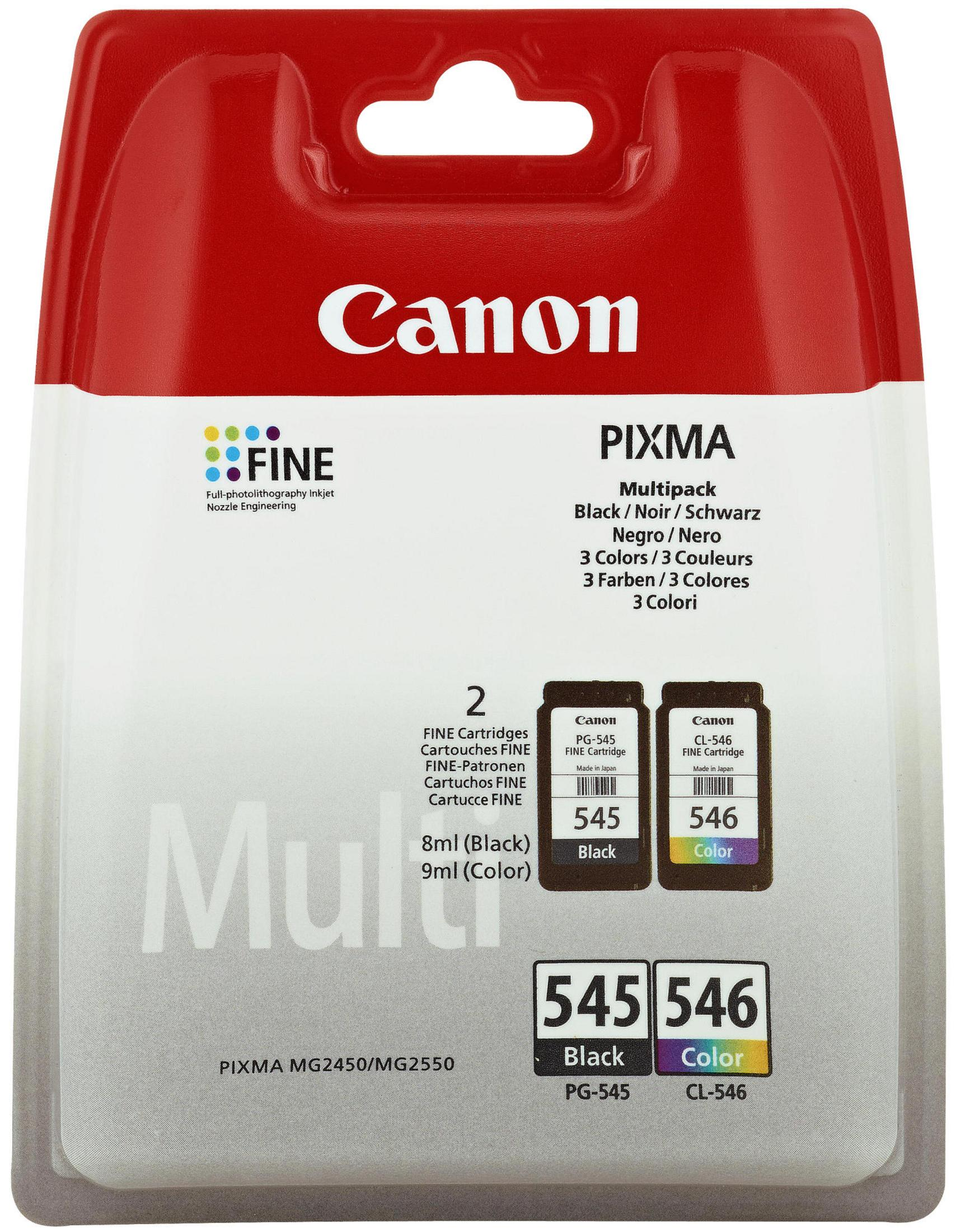 CANON PG-545 + CL-546 2'li Kartuş Seti Mürekkep baskı Çok Renkli - Siyah