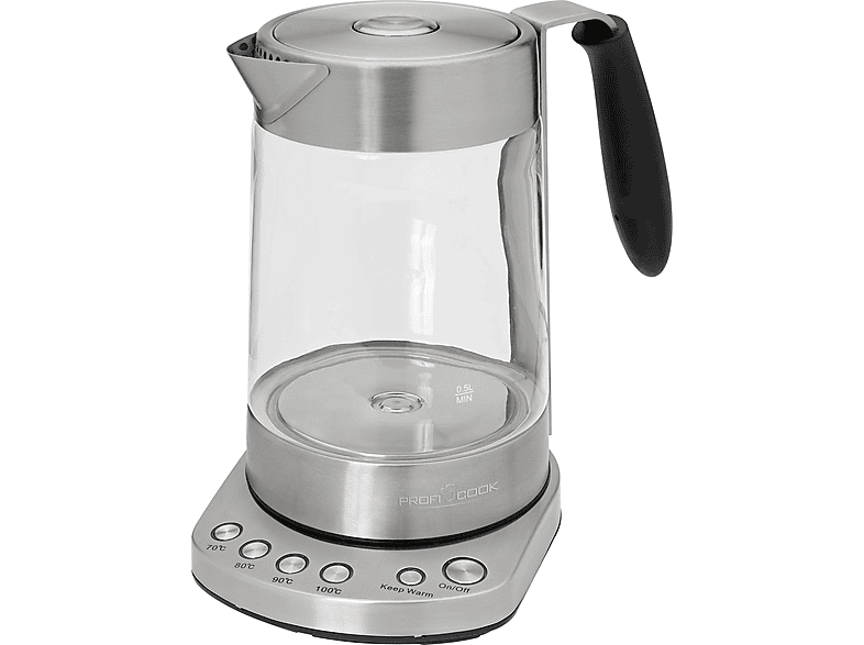 PROFICOOK PC-WKS 1020 G Wasserkocher, Silber/transparent