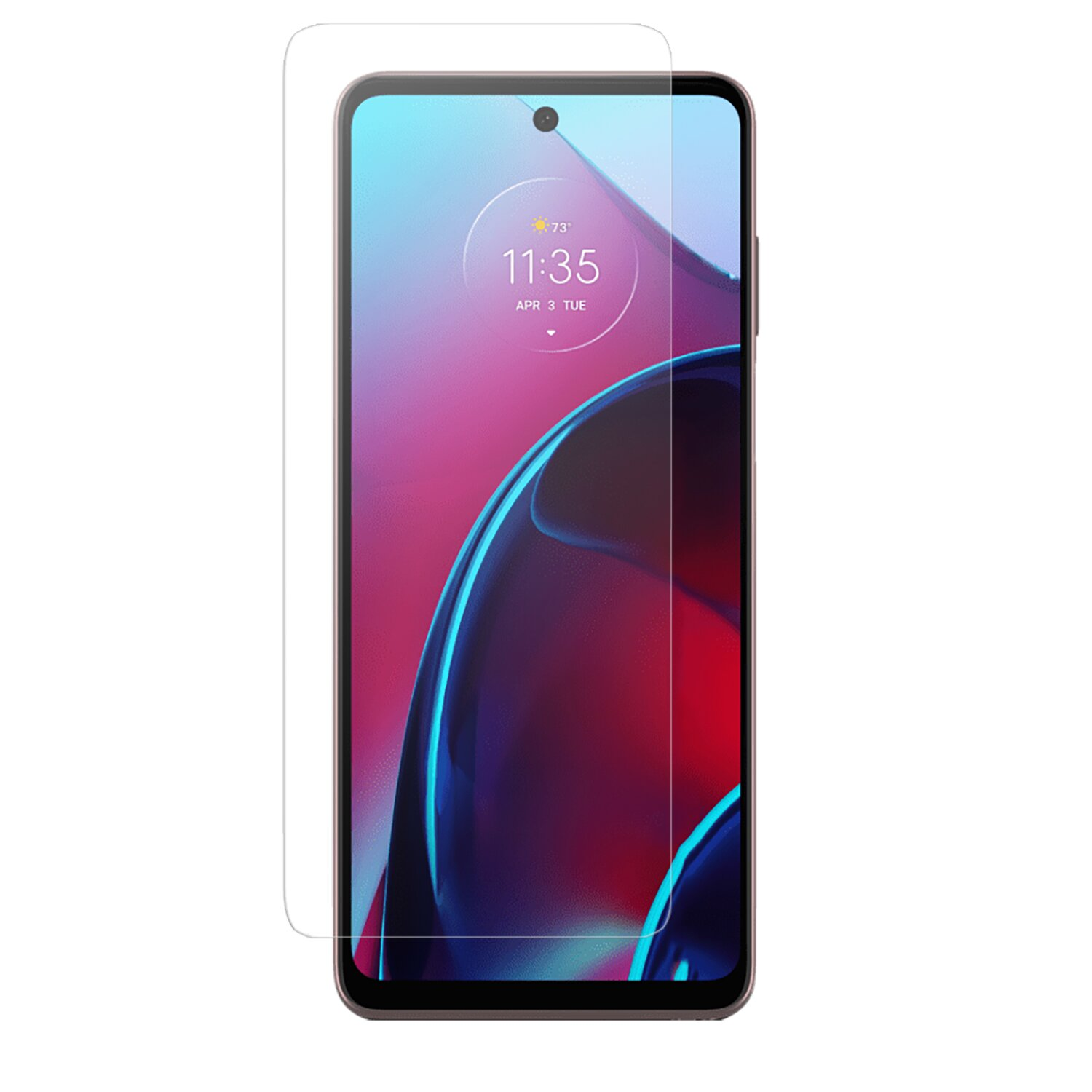Ein Smartphone mit angebrachter Displayschutzfolie, das einen Bildschirm anzeigt.