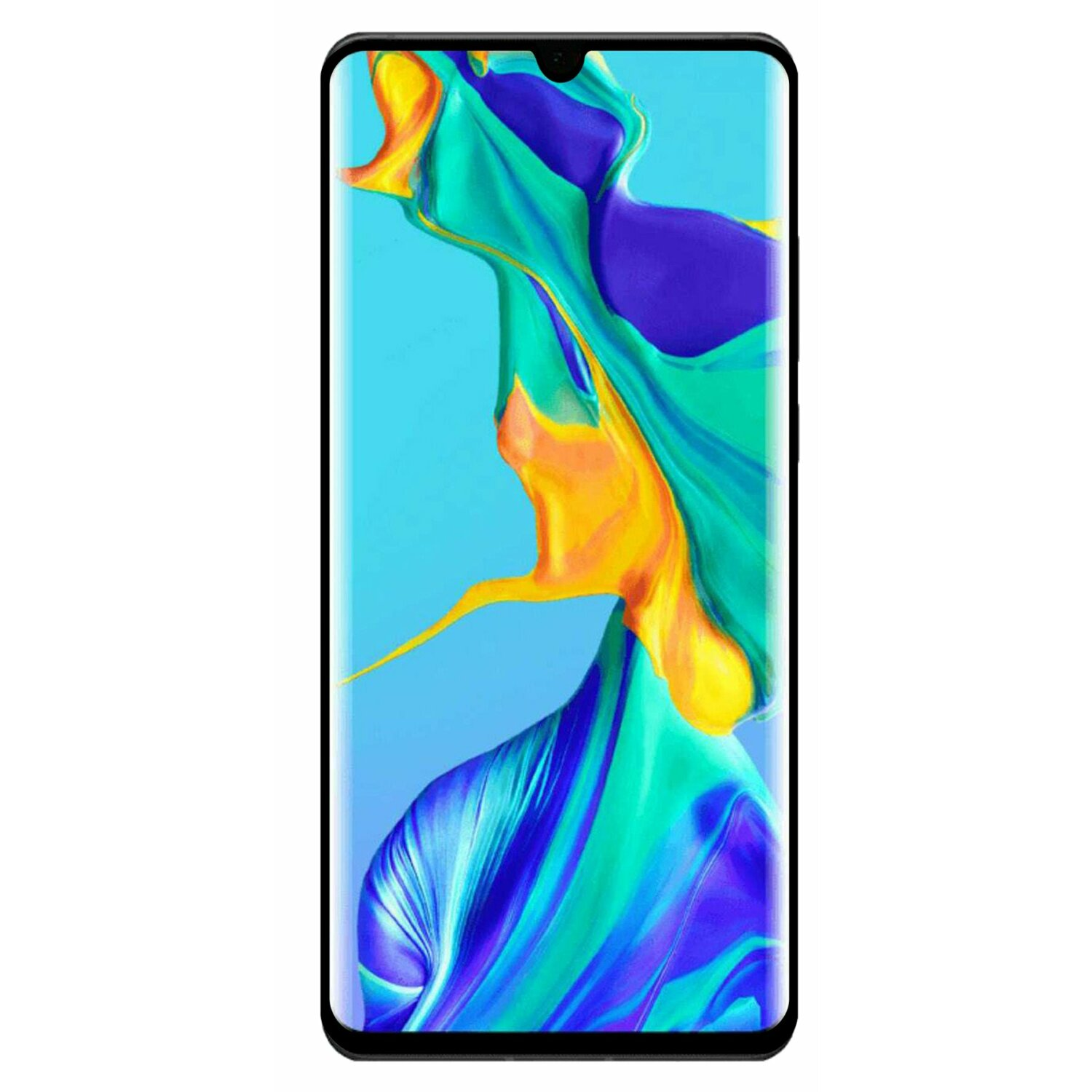 Ein Smartphone mit einem bunten abstrakten Hintergrund auf dem Bildschirm.