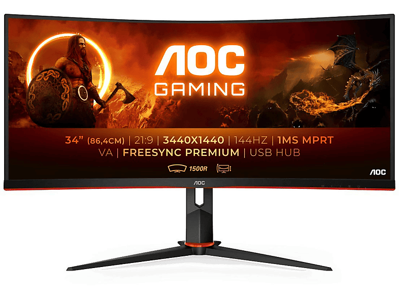 Monitor gaming - AOC CU34G2X/BK