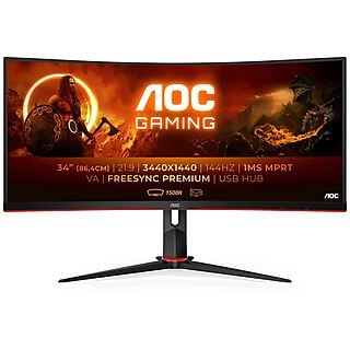 AOC CU34G2X/BK 34 Zoll WQHD Gaming Monitor (1 ms Reaktionszeit, 144 Hz)