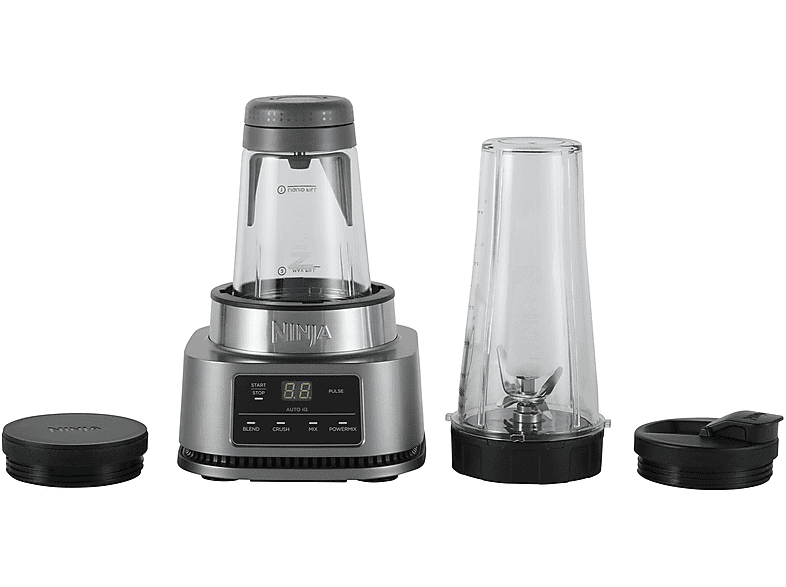 NINJA CB100EU FOODI 2-IN-1 POWER NUTRI MIXER MIT SMART T Standmixer Silber (1100 Watt, 0.7 l)