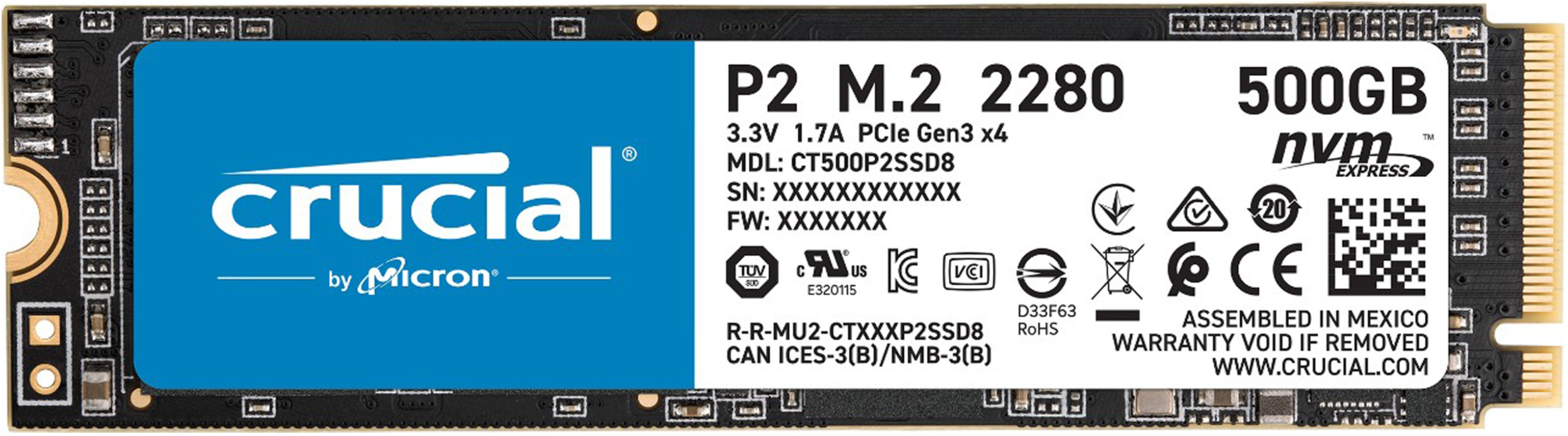CRUCIAL CT500P2SSD8 P2 SSD 500GB, 500 GB, SSD, intern | MediaMarkt