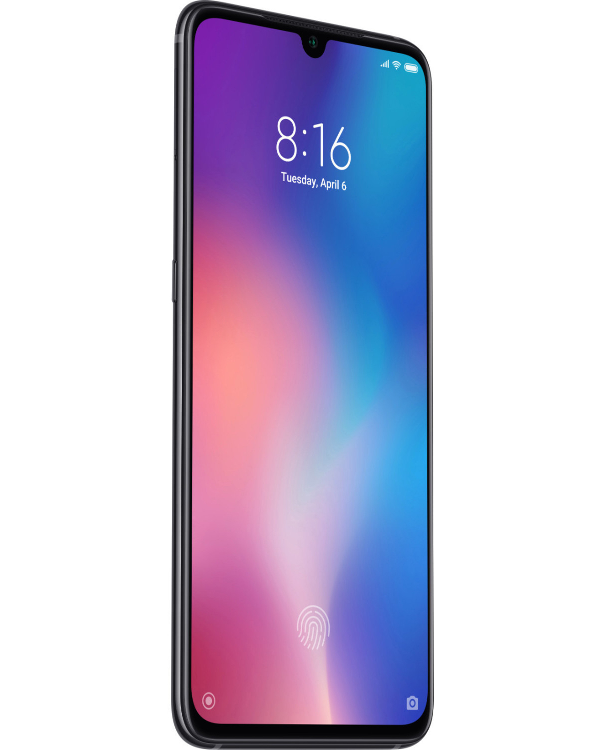 Smartfon z ekranem wyświetlającym godzinę i datę.