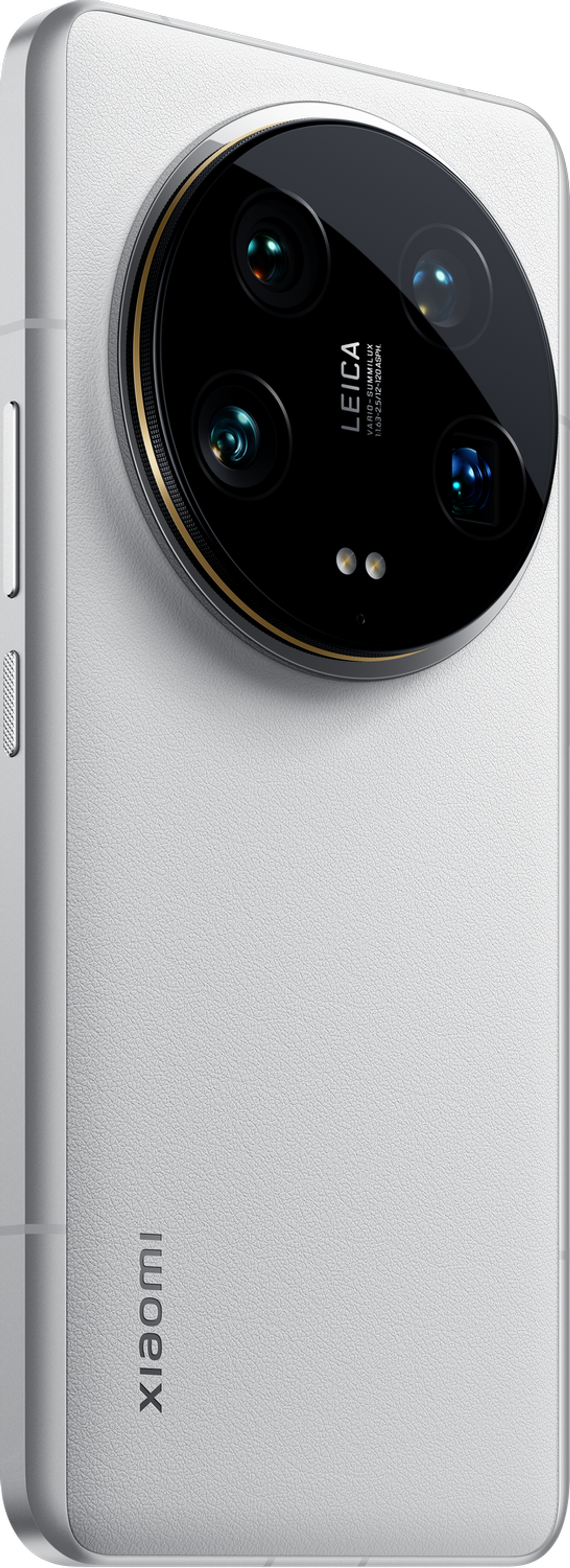 Biały telefon z czarnym modułem aparatu i marką Leica z tyłu.