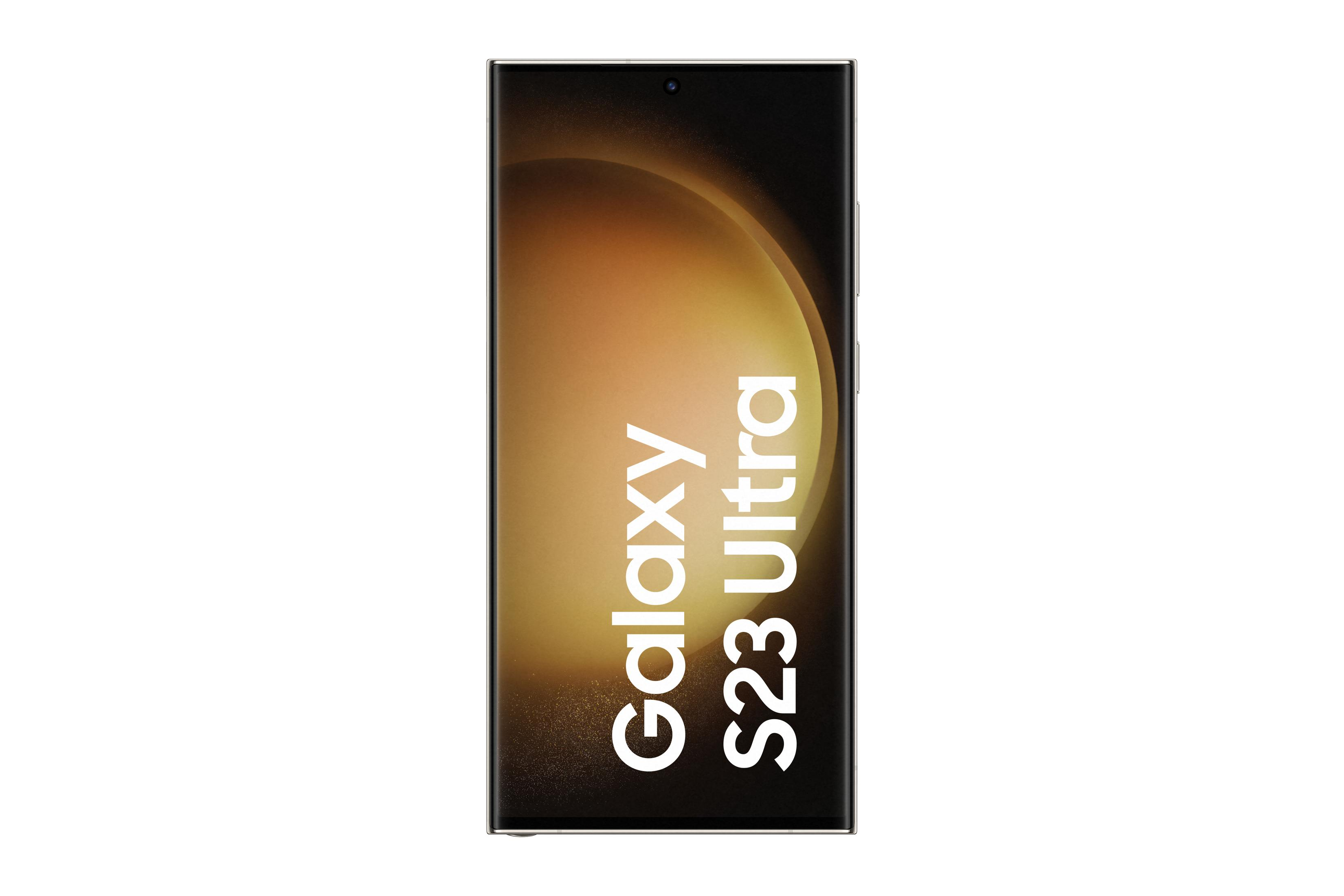 Czarny smartfon Samsung Galaxy S23 Ultra, pokazujący swój ekran.