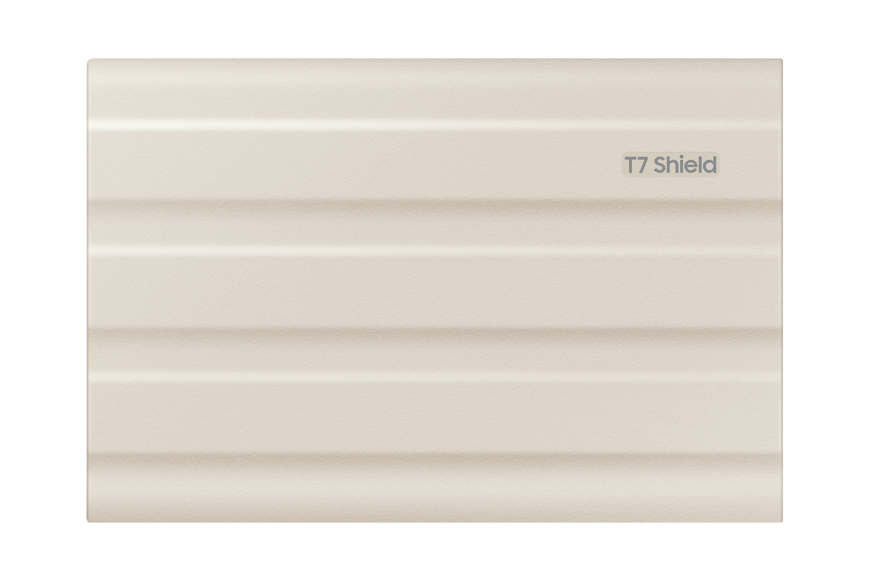 Kremowy panel z poziomymi liniami, oznaczony "T7 Shield" na czarnym tle.