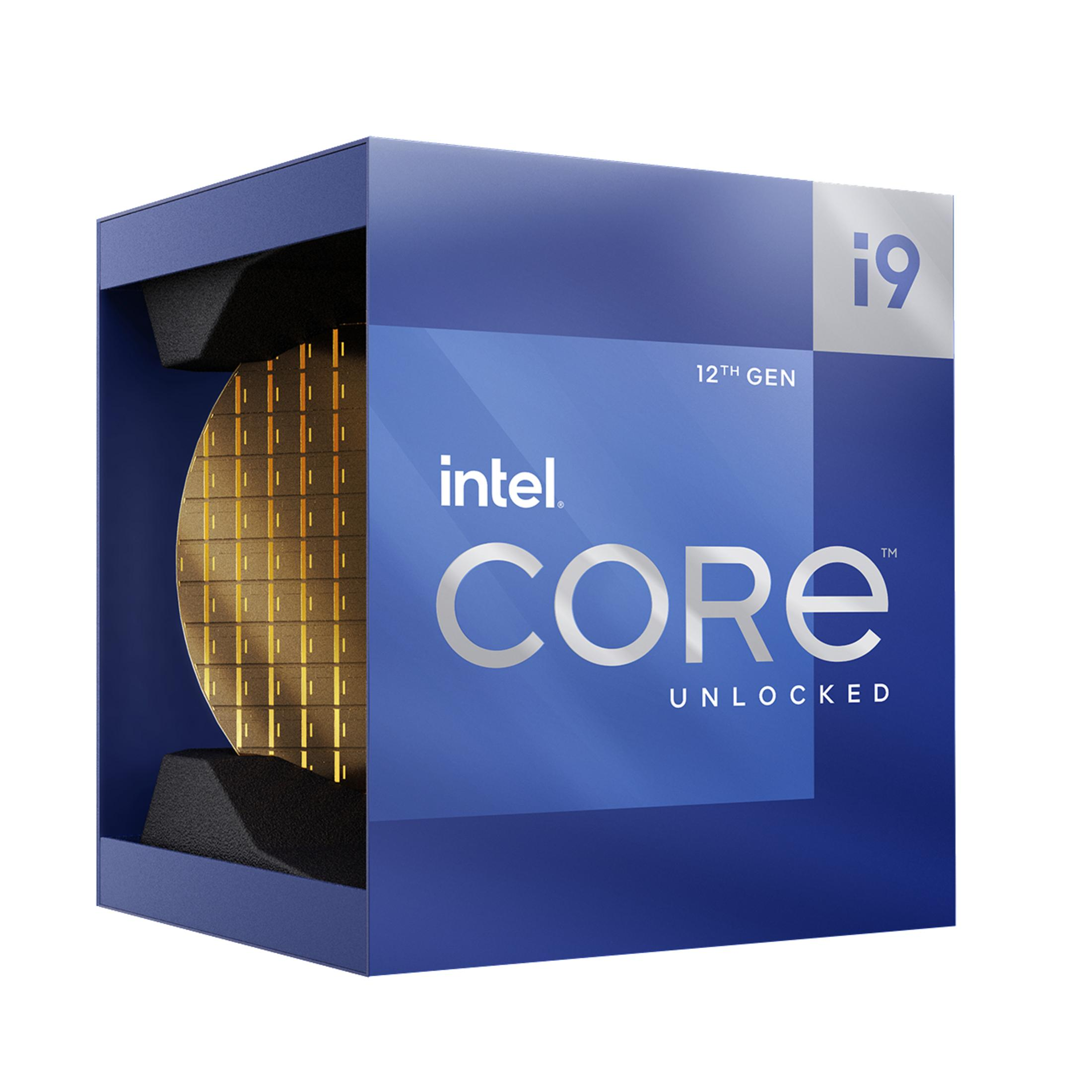 Pudełko procesora Intel Core i9 ze zbliżeniem procesora.