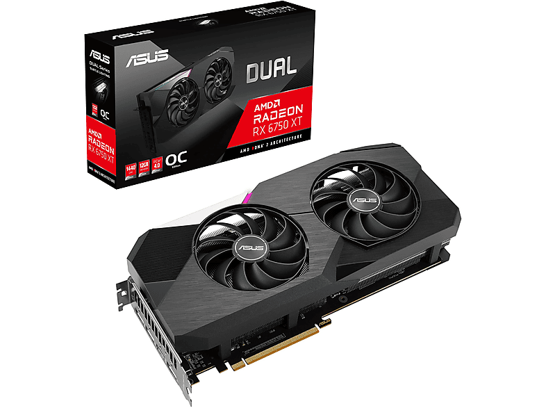 Tarjeta gráfica - ASUS ASUS Dual -RX6750XT-O12G AMD Radeon RX 6750 XT 12 GB GDDR6