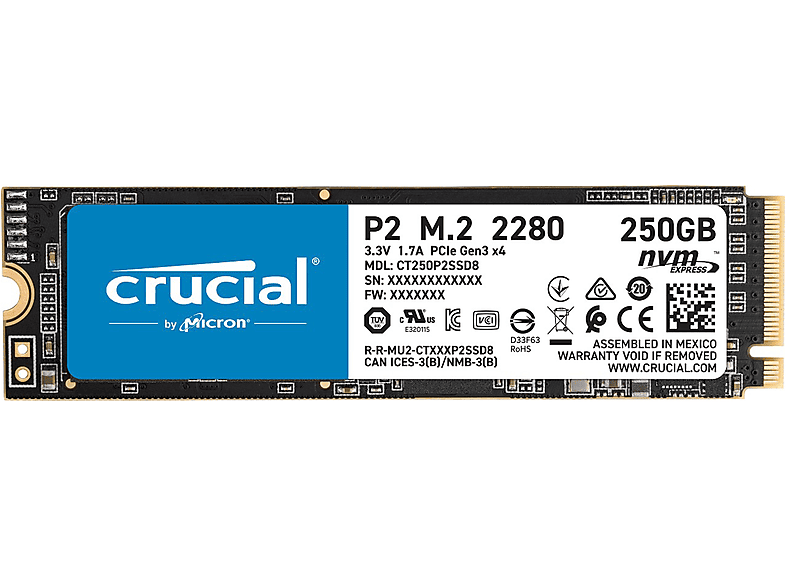 Disco duro SSD interno  250 GB 250 GB - CRUCIAL CT250P2SSD8