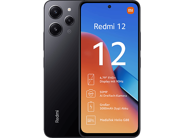 XIAOMI REDMI 12 4GB+128GB MIDNIGHT BLACK 128 GB Midnight Black Dual SIM ...