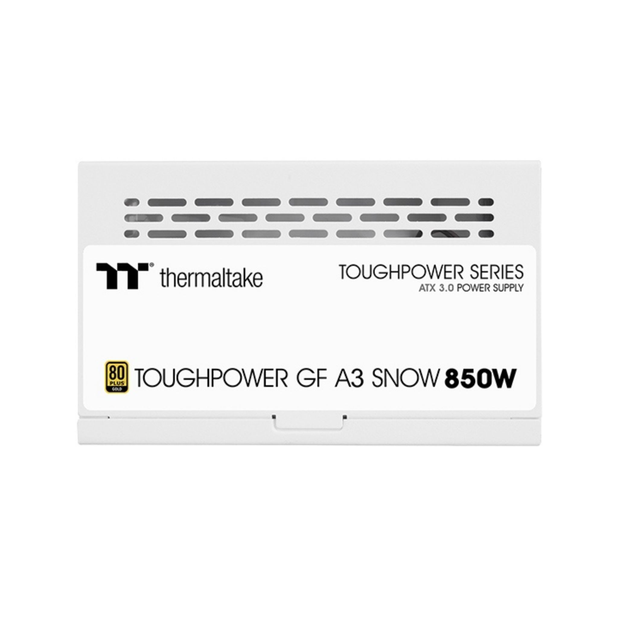 Biały zasilacz. Tekst: Toughpower GF A3 Snow 850W.