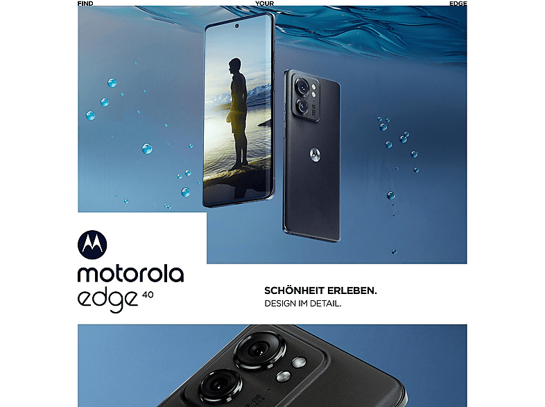 MOTOROLA EDGE40 6.55P/5G/8N/8+256GB/B, Jet Black, Móvil Android