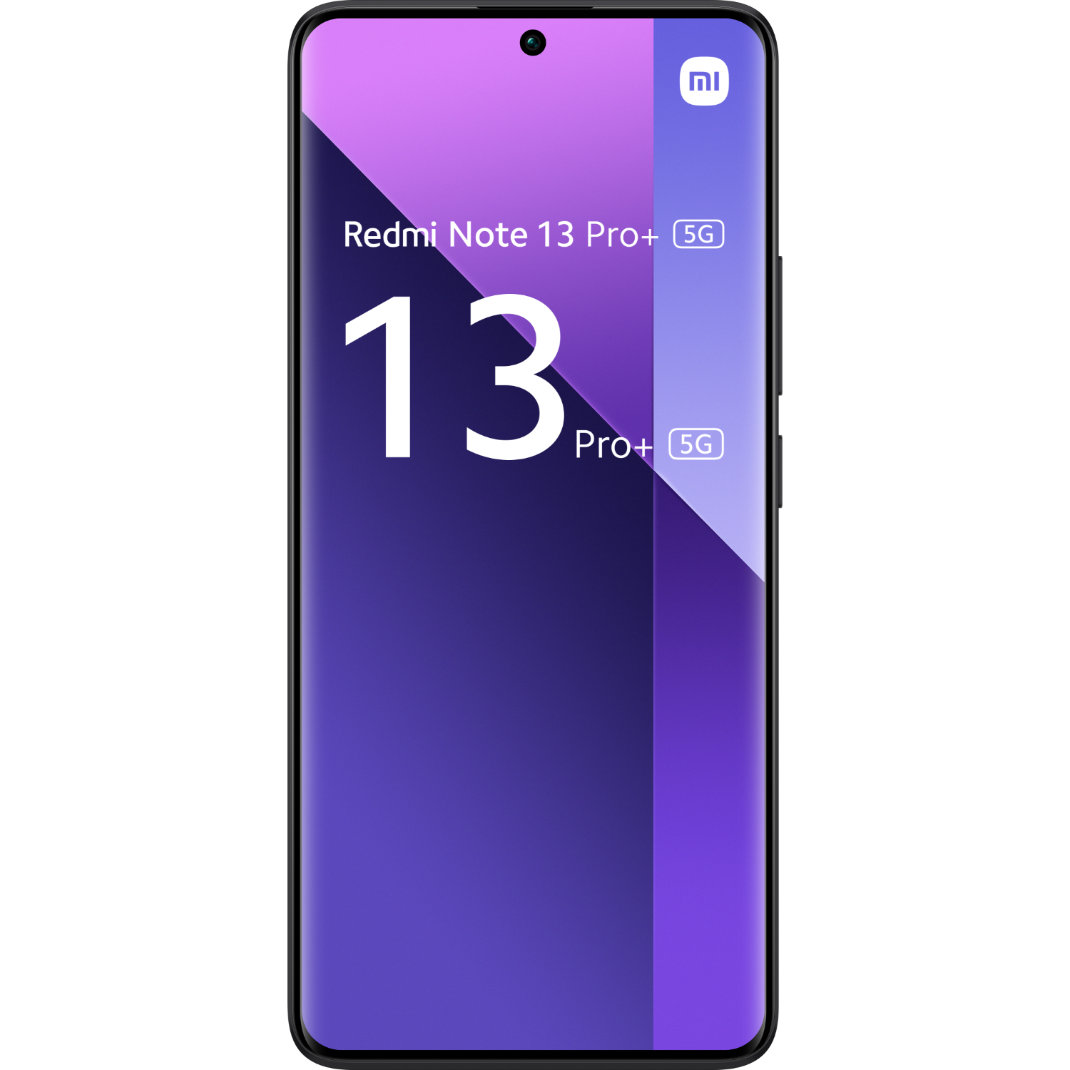 Smartfon z dużym ekranem pokazującym logo Redmi Note 13 Pro+.