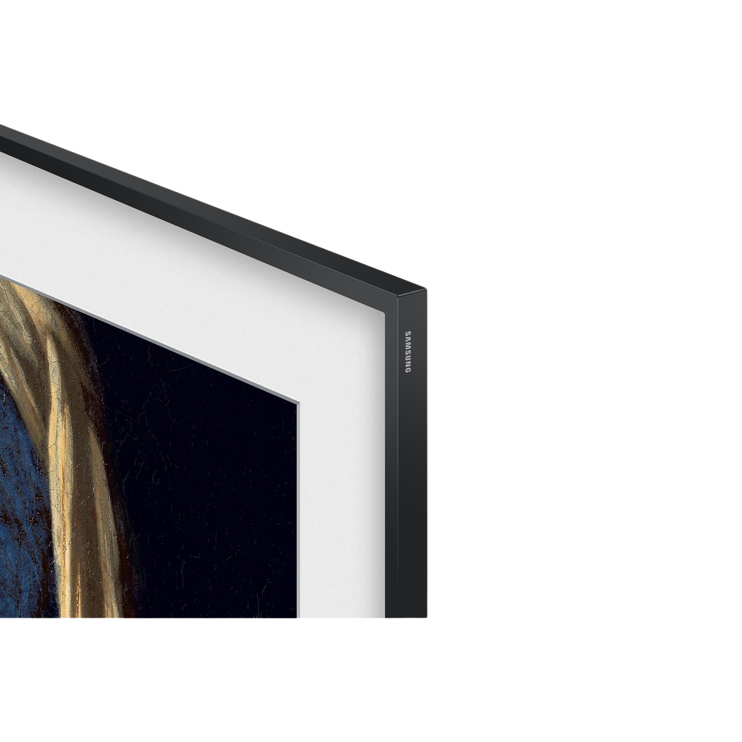 Zbliżenie obrazu w czarnej ramie. Czarna rama znajduje się po prawej stronie.