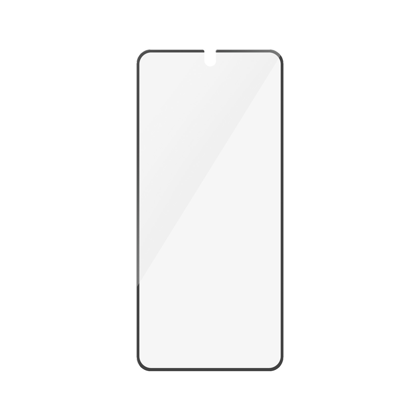 Rechthoekige schermbeschermer met zwart frame. Witte achtergrond.