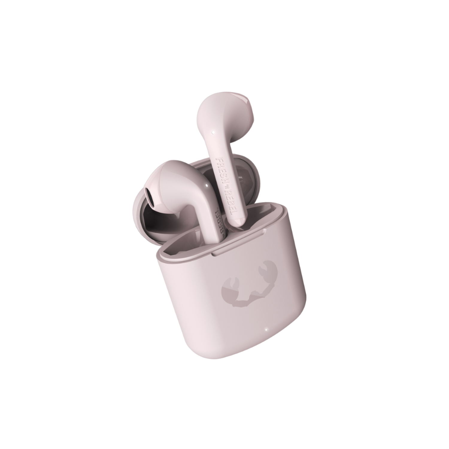 Różowe słuchawki z pasującym etui.