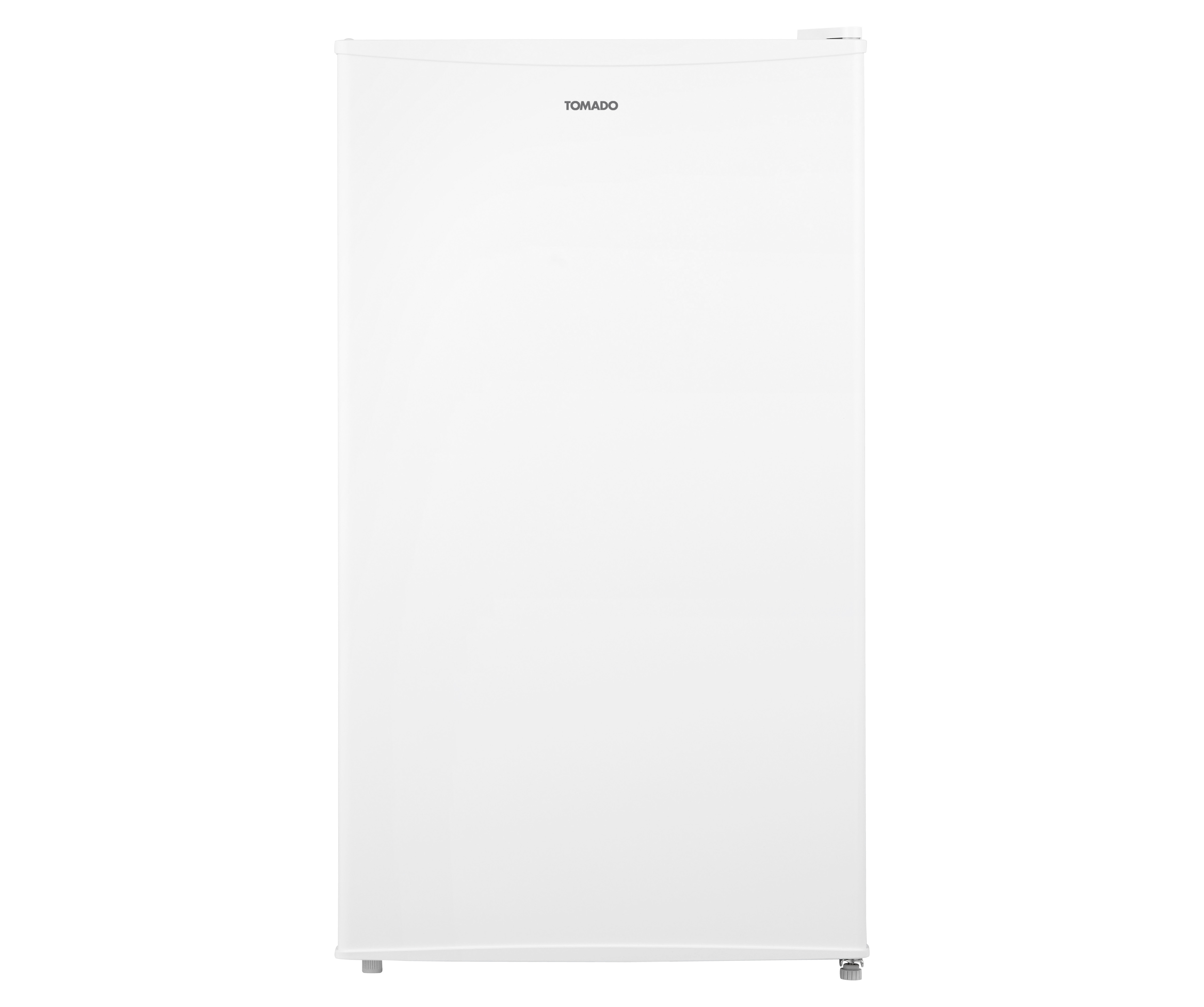 Réfrigérateur blanc avec la marque 'TOMADO'.