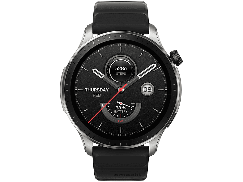 AMAZFIT A2166 GTR 4 SUPERSPEED BLACK Smartwatch Aluminiumlegierung Fluorkautschuk Nylon Kunstleder 22 mm 150 215 mm Superspeed Black