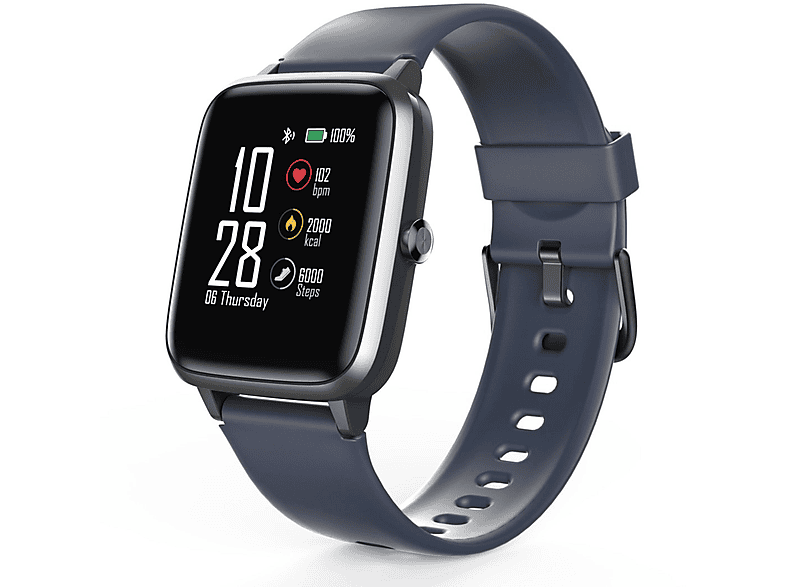 HAMA 178604 SMARTWATCH FIT WATCH 4900 Smartwatch Edelstahl Kunststoff, 255 mm (Länge insgesamt), Dunkelblau