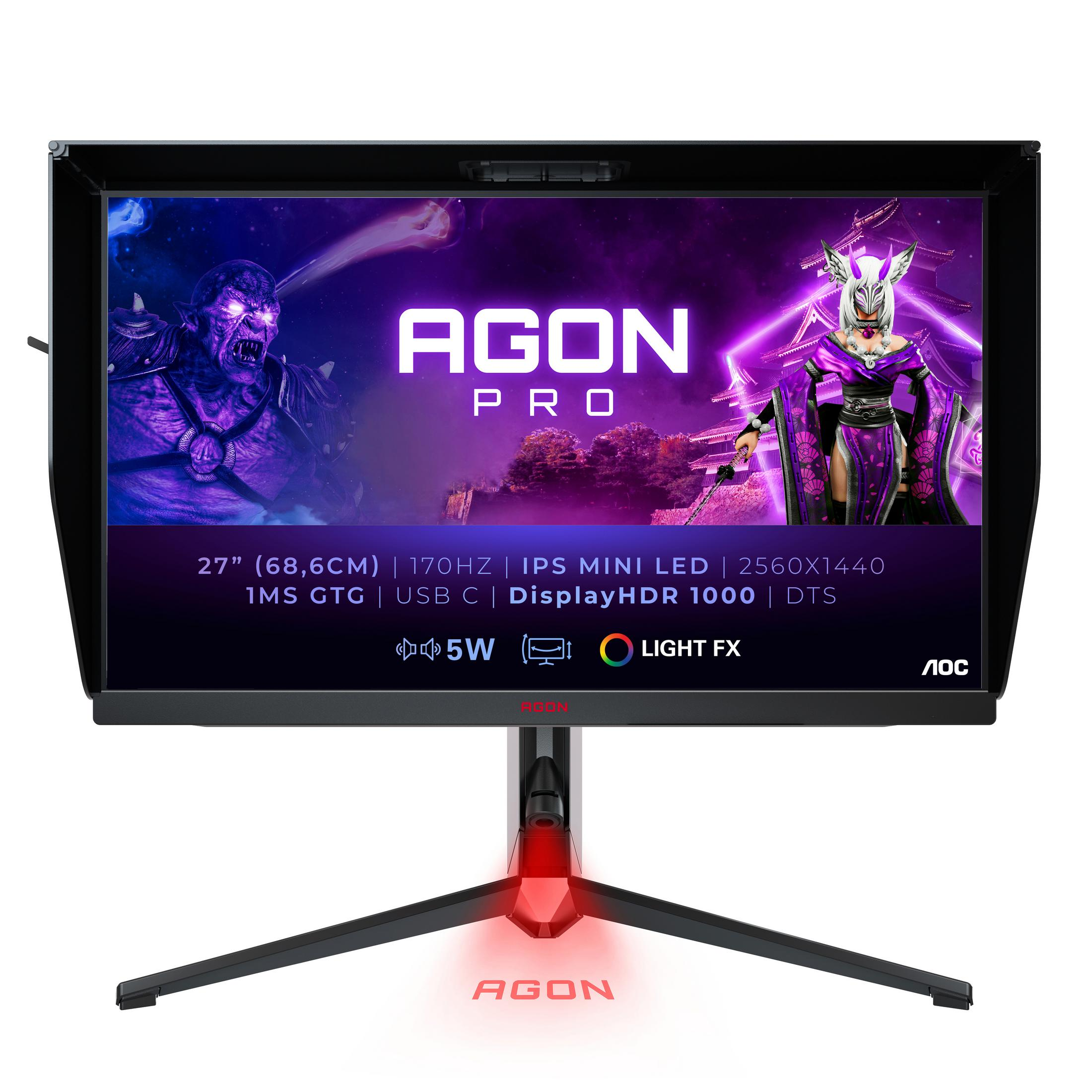 Monitor nero con scena di gioco. Sfondo bianco.