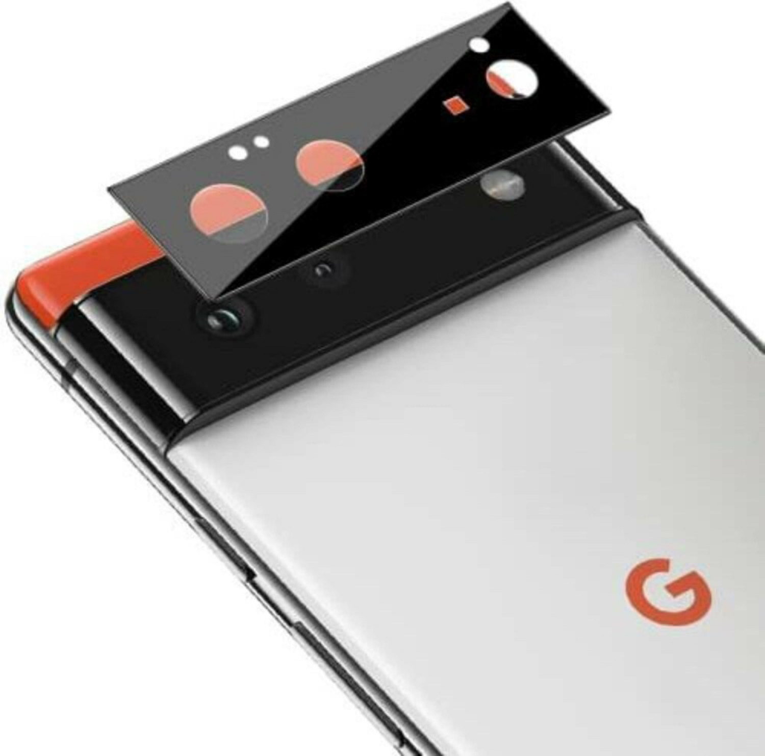 Telefon mit Kameralinsen-Schutz, der auf die Kamera gelegt wird.