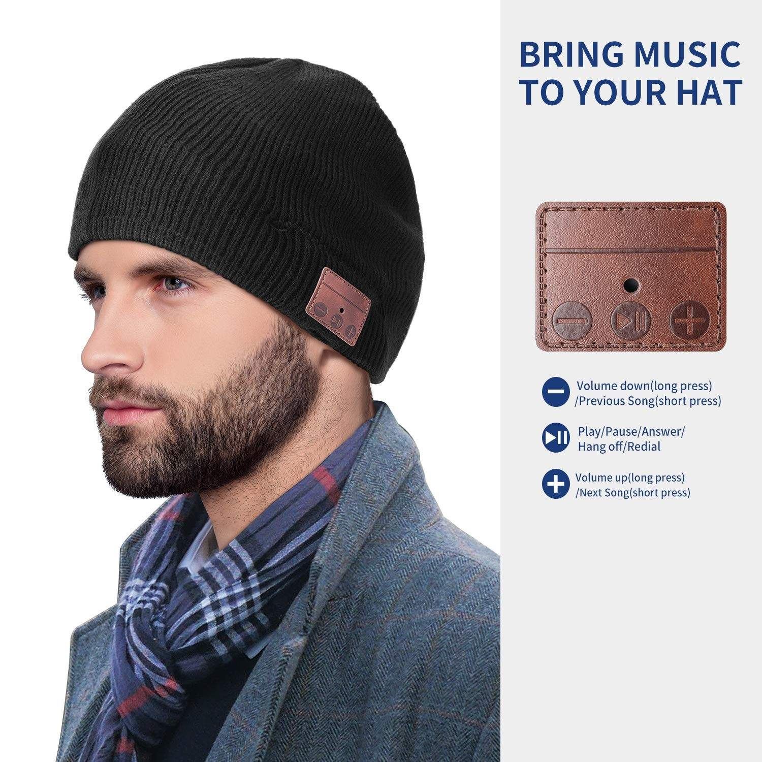 Berretto unisex con cuffie Bluetooth berretto musicale lavorato a