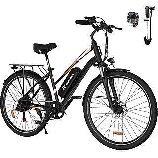 Bicicleta de Montaña  - Bicicleta eléctrica EK28 Shimano de 7 velocidades, 3 modos de conducción, motor de 250W EVERCROSS, 250W, 25 km/hkm/h, Negro