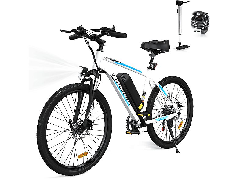 Bicicleta de Montaña  - EK15 está equipado con una batería de 36V 12AH ，Bicicletaeléctrica Shimano de 7 velocidades EVERCROSS TECH