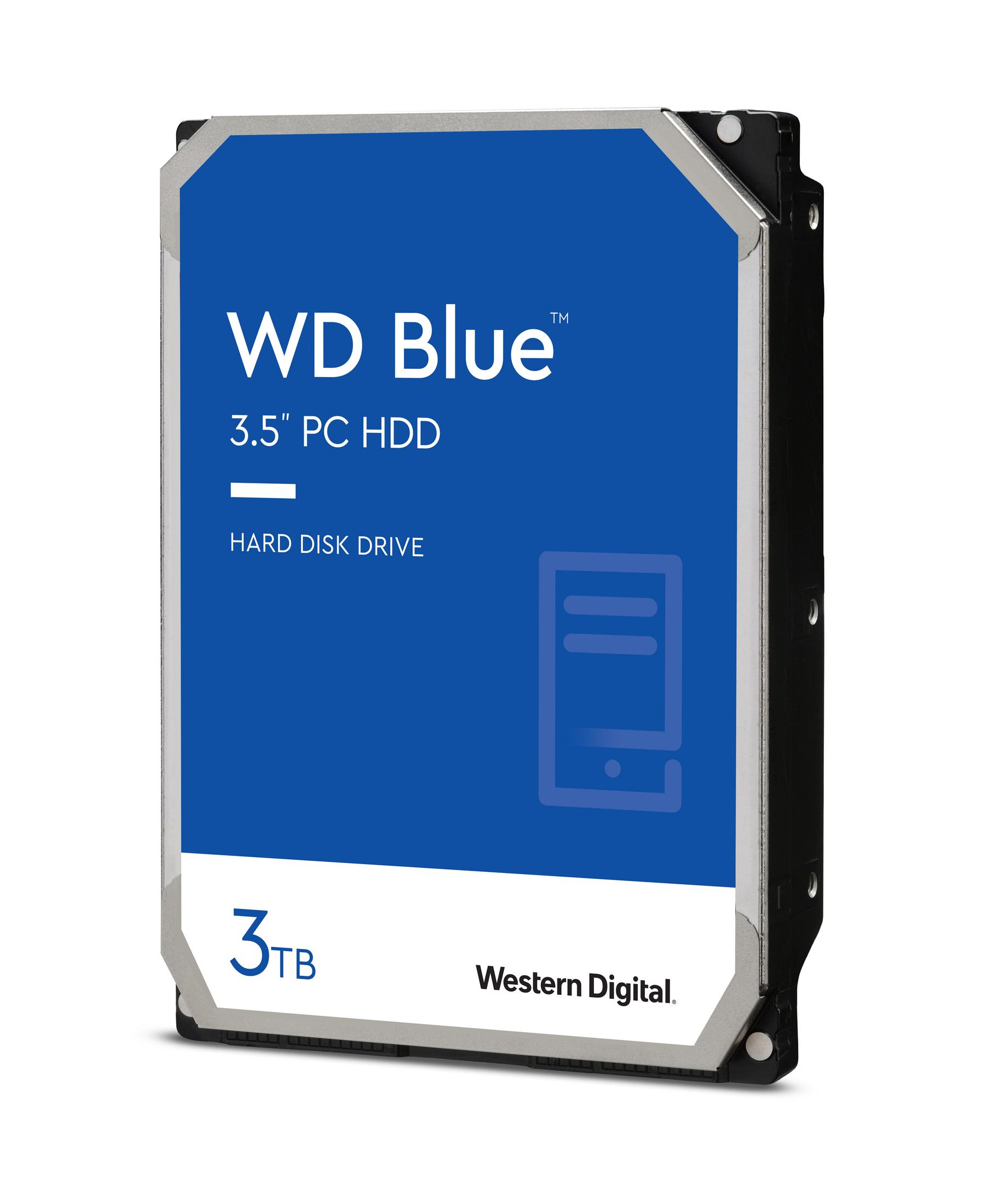 Dysk twardy HDD WD Blue 3.5" PC z niebieską etykietą i białym tekstem.