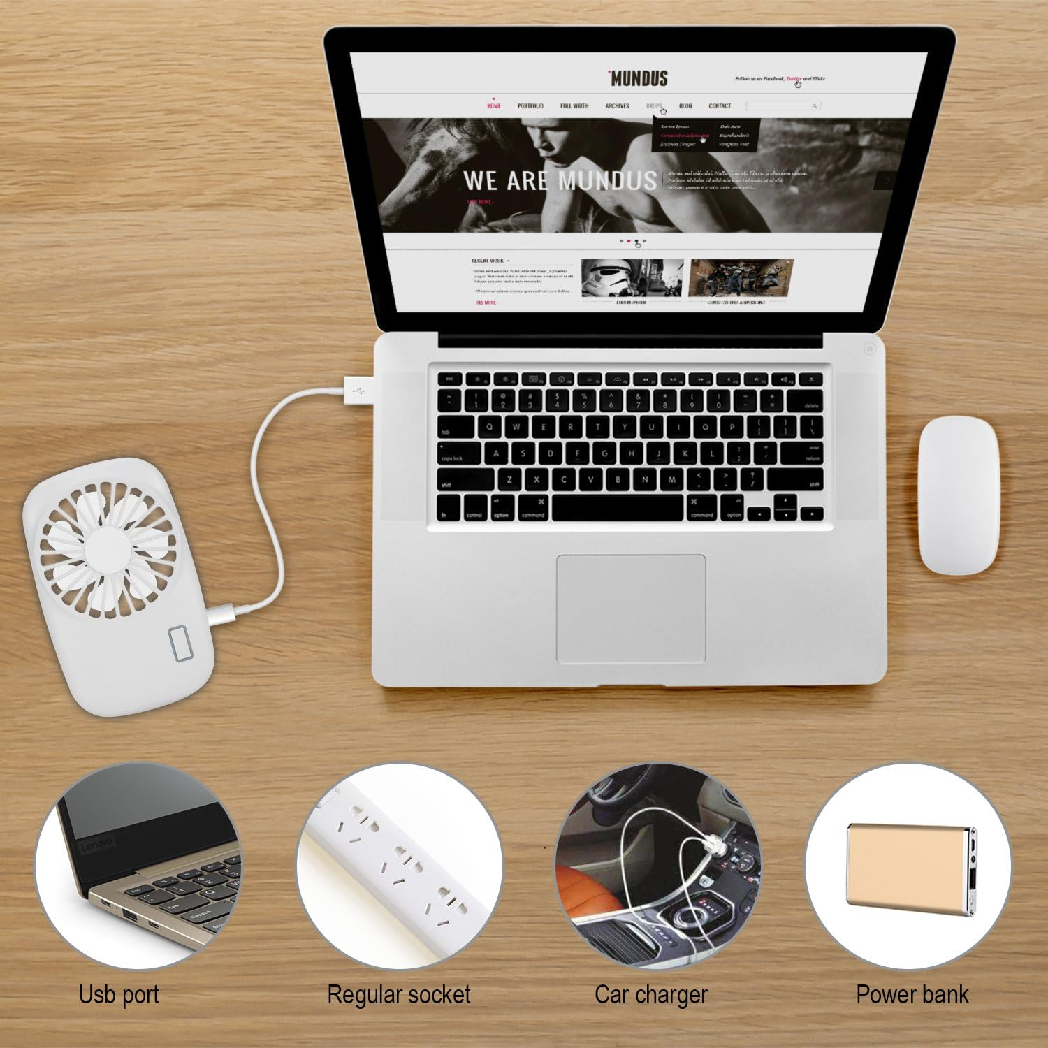 Laptop mit Lüfter und anderem Zubehör. Dieses Zubehör sind USB-Anschluss, Steckdose usw.
