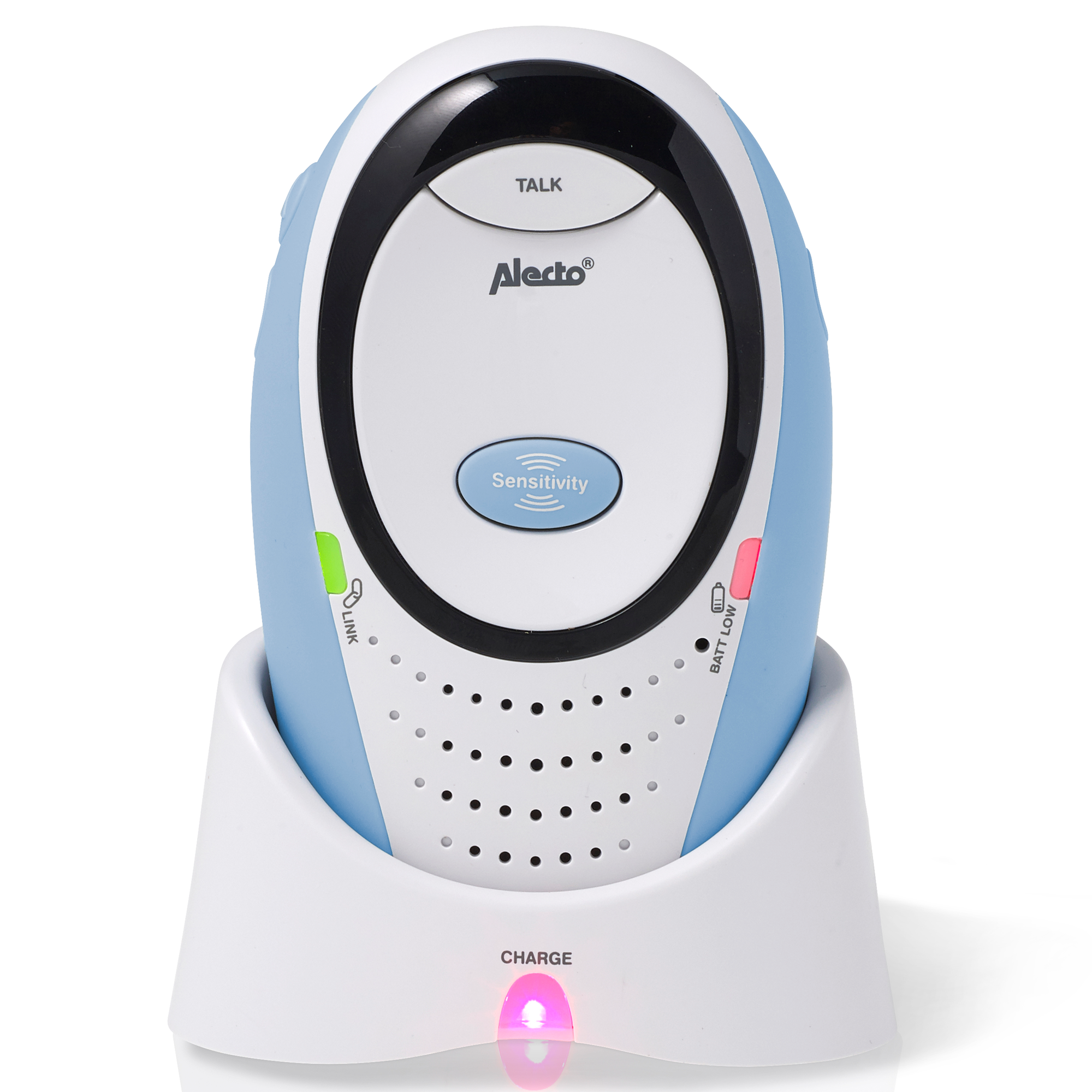 Alecto DBX-85 Digitale Eco DECT Babyphone (100% störungsfrei), hohe Reichweite von bis zu 300 Meter, Rücksprechfunktion, LED-Geräuschanzeige und Nachtlicht
